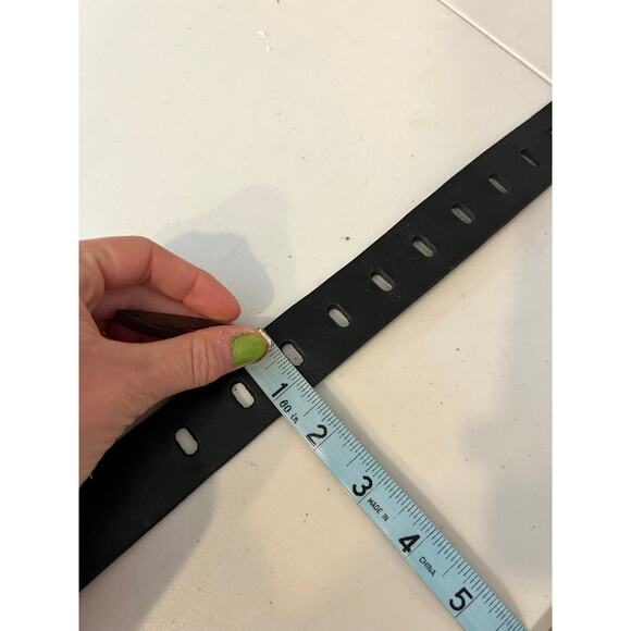 Vintage 90s Black Genuine Leather Italian Leather Express Free Size Belt Medium main image 12